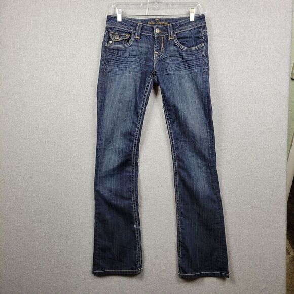 Women's Straight Leg Jeans - Blue - Picture 1 of 12